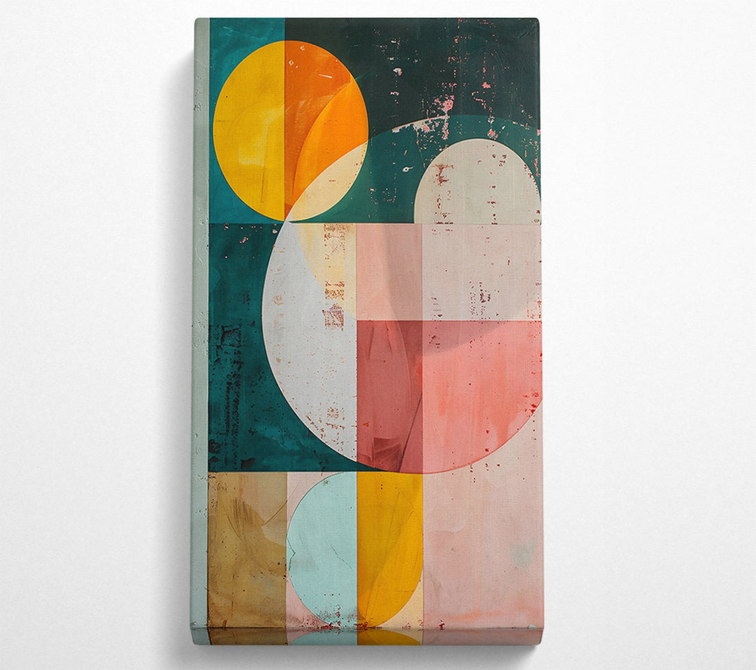  A Canvas Print of Teal Geometric Symphony Canvas Print