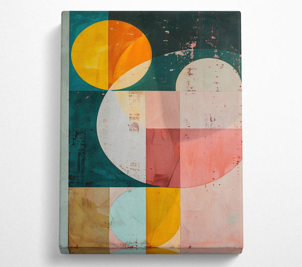  A Canvas Print of Teal Geometric Symphony Canvas Print