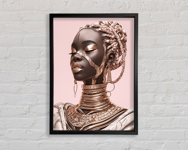 Gold Laced Woman Framed Print