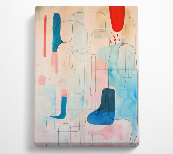  A Canvas Print of Azure Abstract Forms Canvas Wall Art