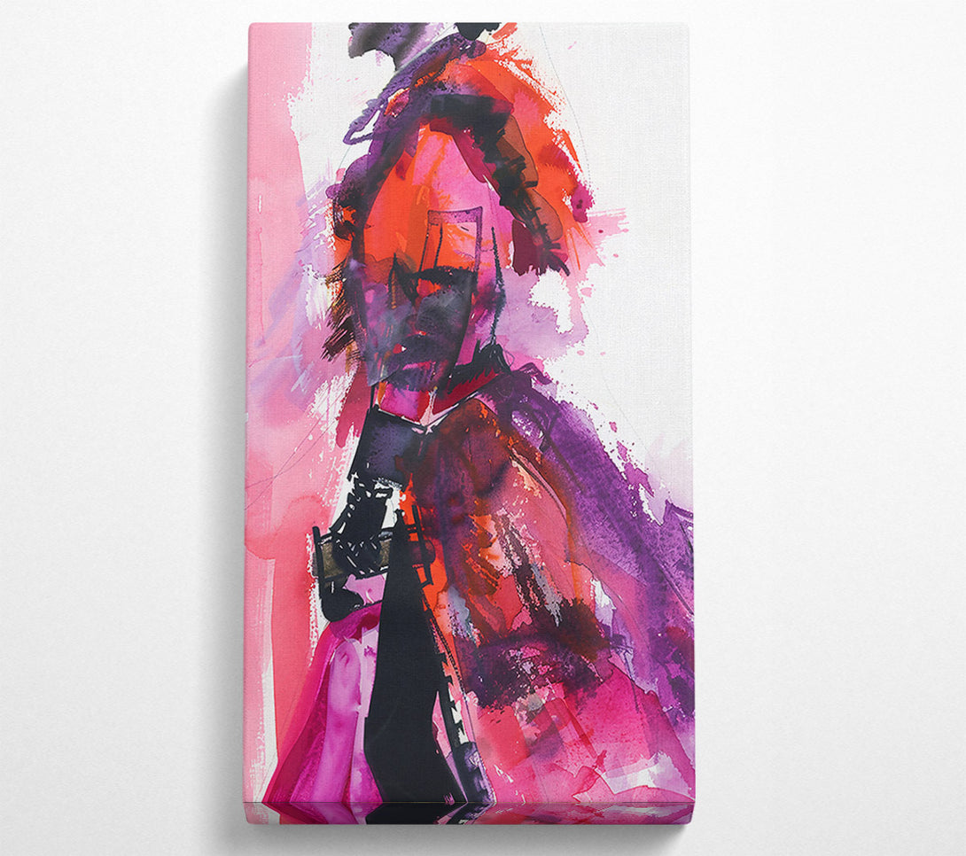  A Canvas Print of Crimson Figure In Motion Canvas Art