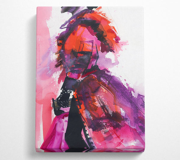  A Canvas Print of Crimson Figure In Motion Canvas Art