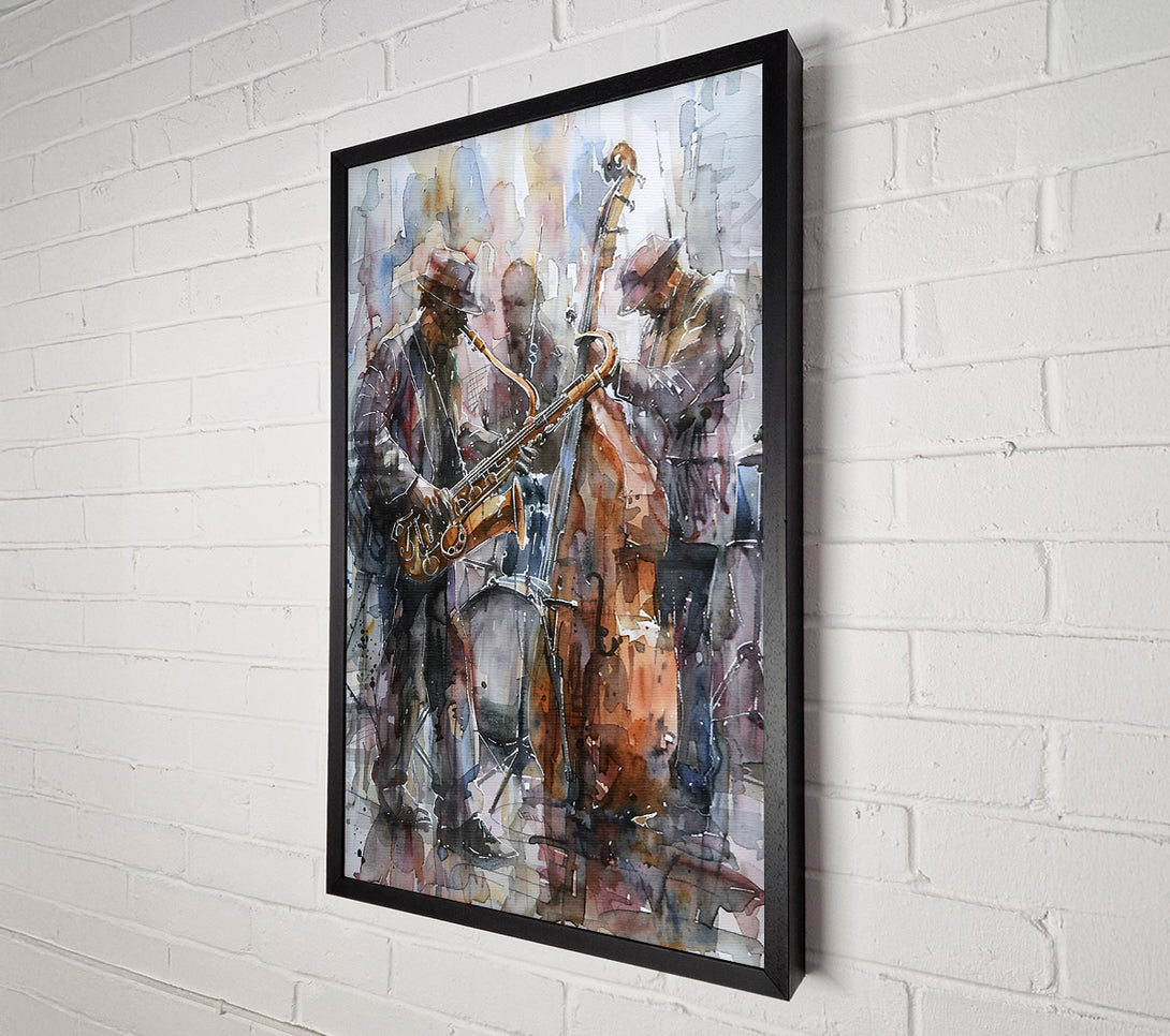  A Canvas Print of Brown Jazz Ensemble Canvas Wall Art