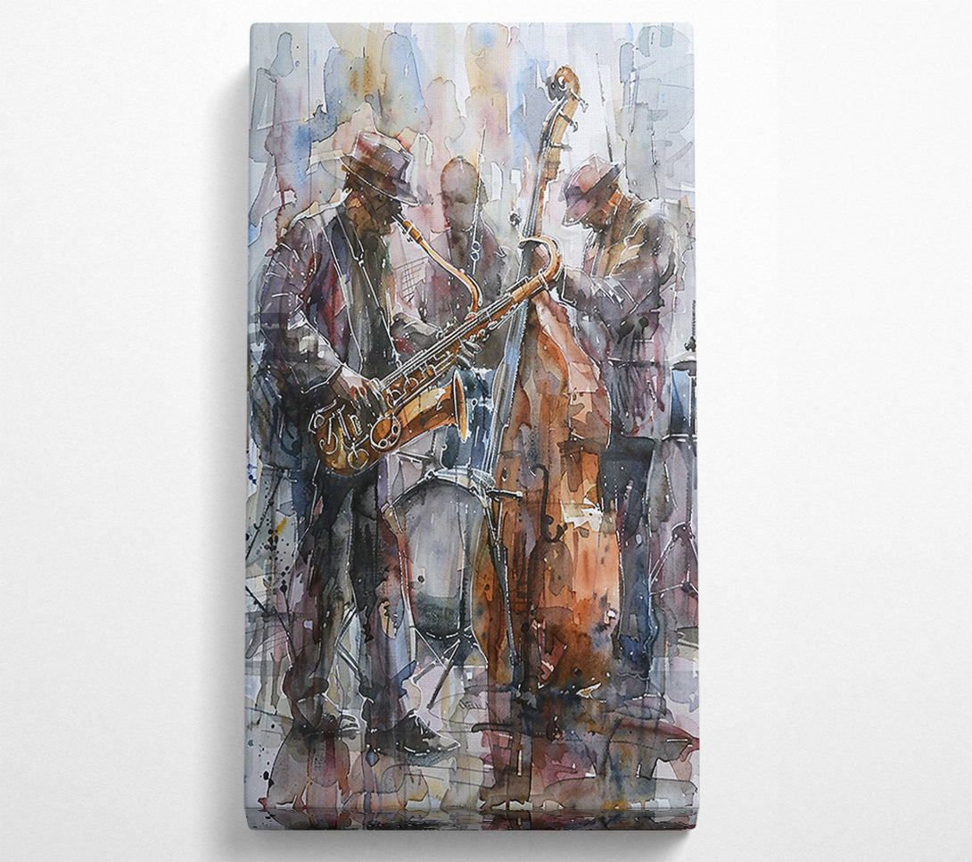 A Canvas Print of Brown Jazz Ensemble Canvas Wall Art