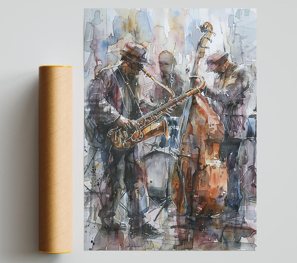 Brown Jazz Ensemble Giclee Print