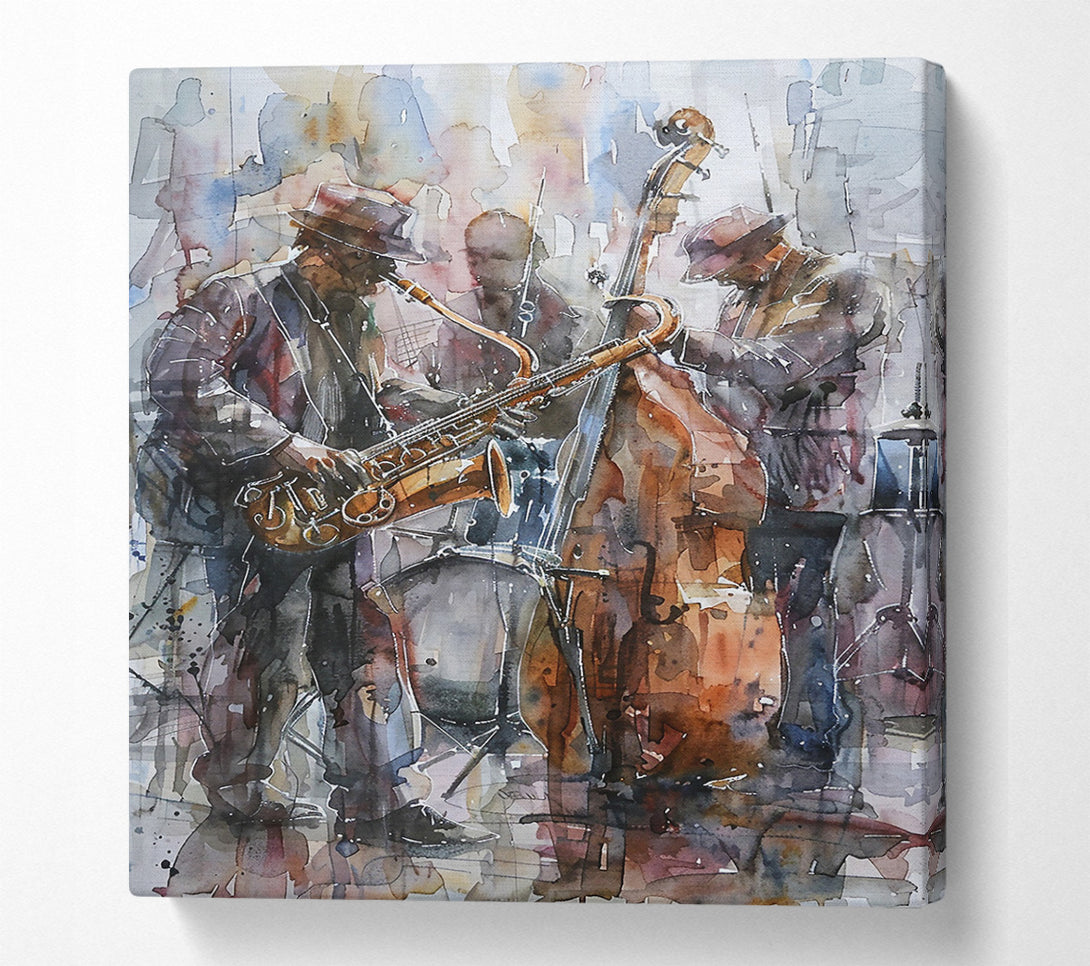  A Canvas Print of Brown Jazz Ensemble Canvas Wall Art