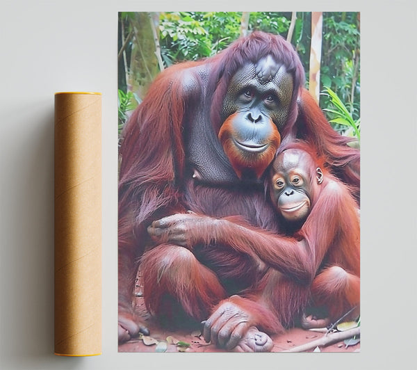 Red Furred Family Print