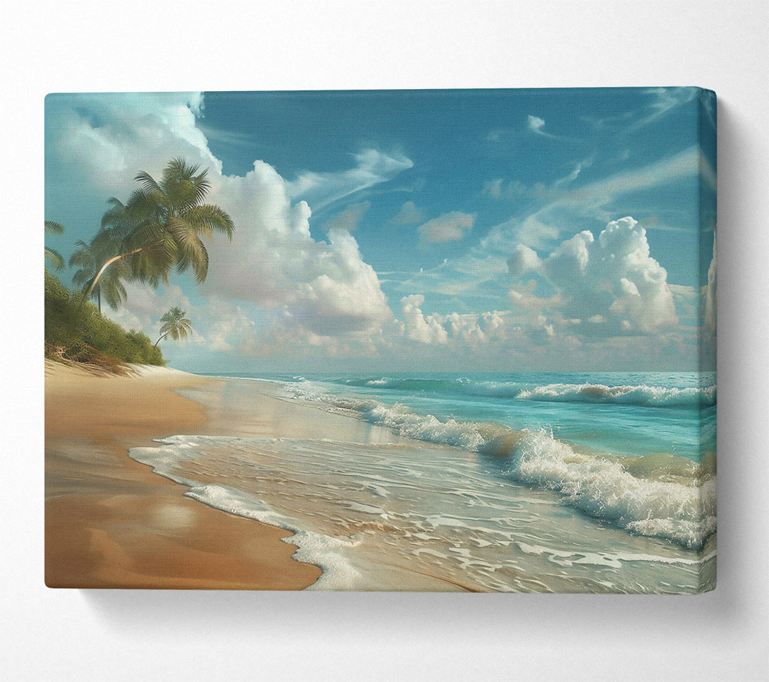  A Canvas Print of Azure Coastline Dreams Canvas Wall Art