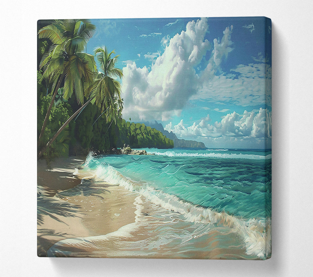  A Canvas Print of Turquoise Paradise Beach Canvas Wall Art