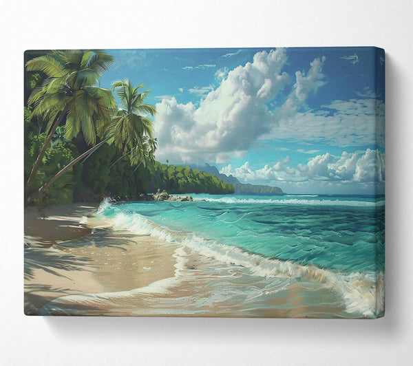  A Canvas Print of Turquoise Paradise Beach Canvas Wall Art