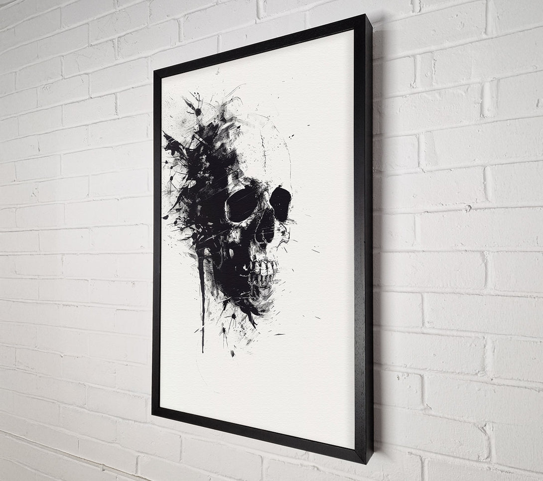  A Canvas Print of Black Skull Spatter Canvas Print