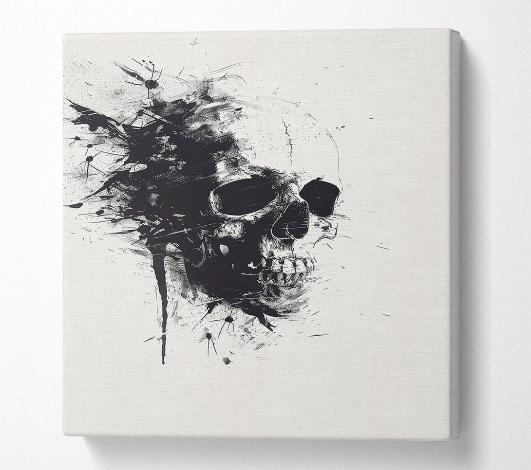  A Canvas Print of Black Skull Spatter Canvas Print