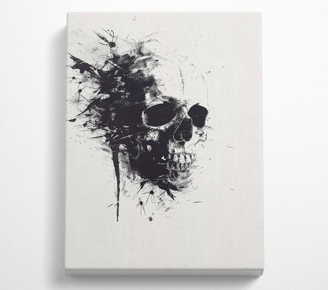  A Canvas Print of Black Skull Spatter Canvas Print