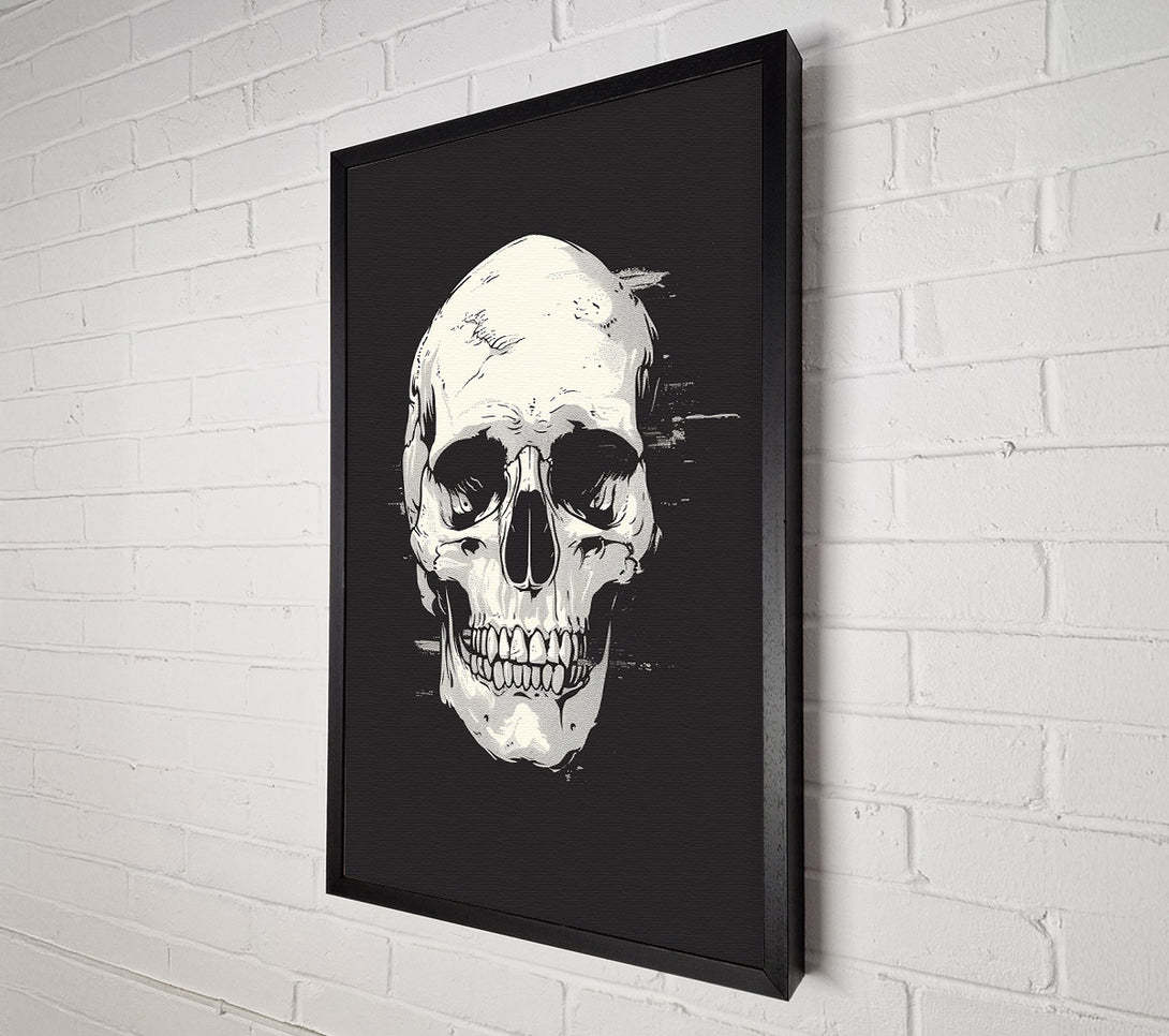  A Canvas Print of White Skull Glitch Canvas Art