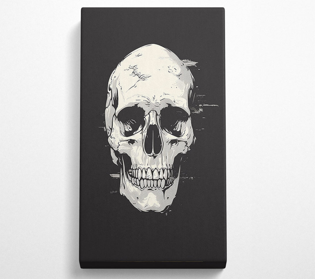  A Canvas Print of White Skull Glitch Canvas Art