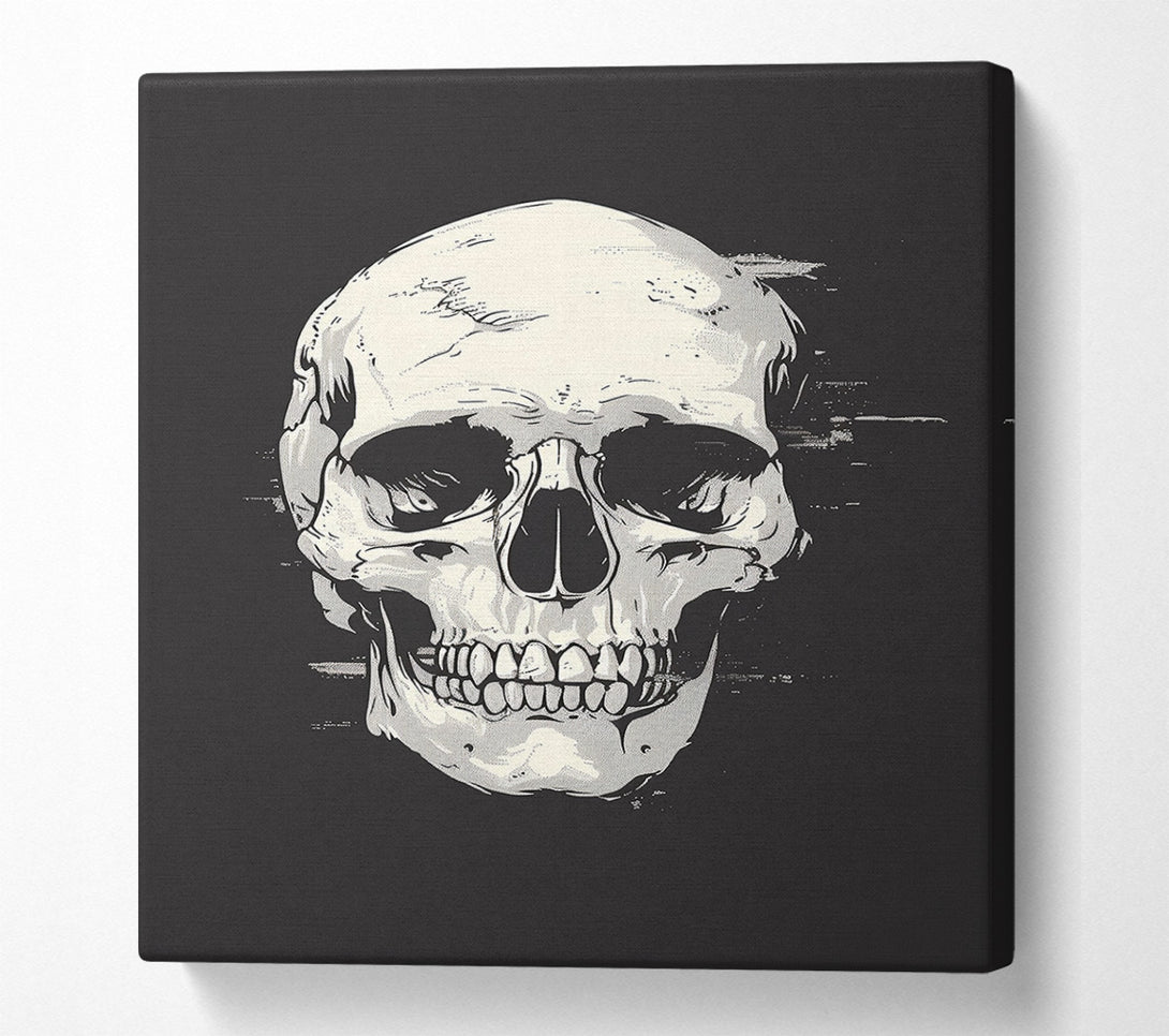  A Canvas Print of White Skull Glitch Canvas Art