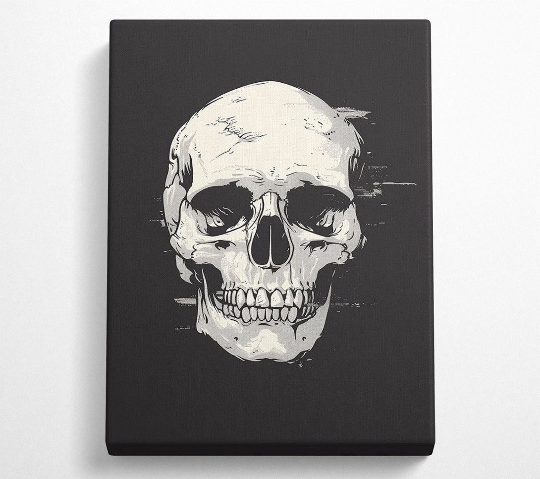  A Canvas Print of White Skull Glitch Canvas Art