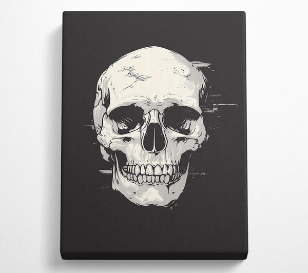  A Canvas Print of White Skull Glitch Canvas Art