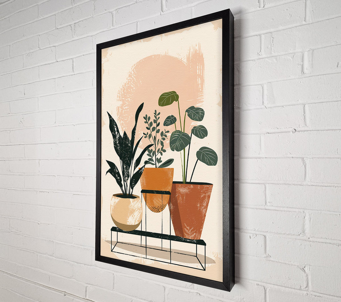  A Canvas Print of Peach Plant Stand Canvas Wall Art
