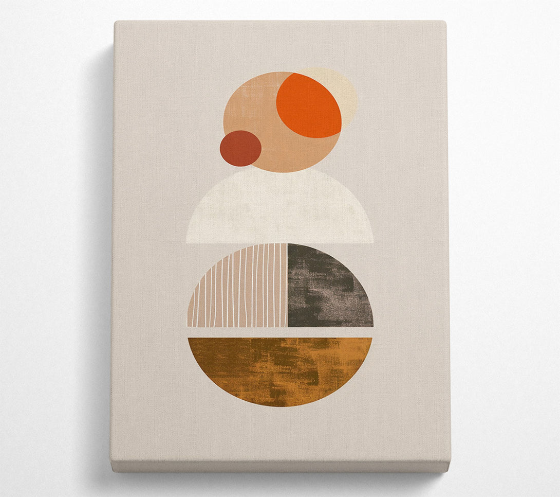  A Canvas Print of Orange Abstract Circles Canvas Art