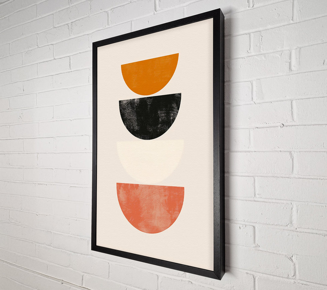  A Canvas Print of Coral Semicircle Abstract Canvas Art