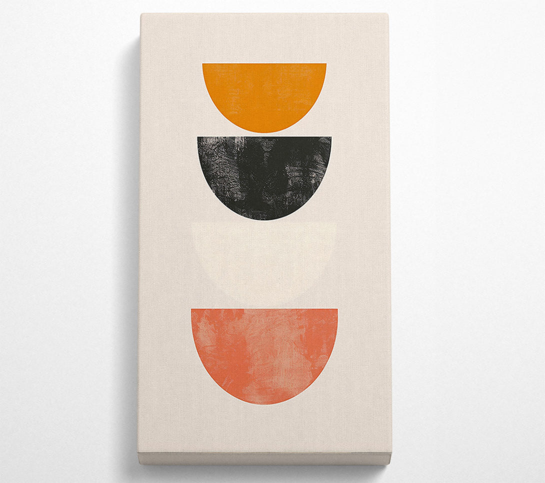  A Canvas Print of Coral Semicircle Abstract Canvas Art
