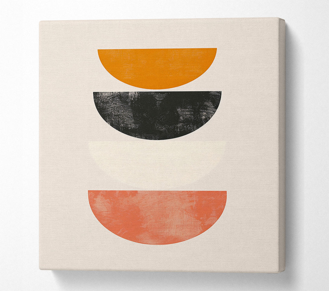  A Canvas Print of Coral Semicircle Abstract Canvas Art