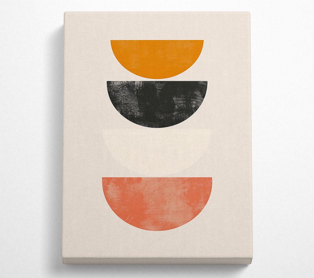  A Canvas Print of Coral Semicircle Abstract Canvas Art