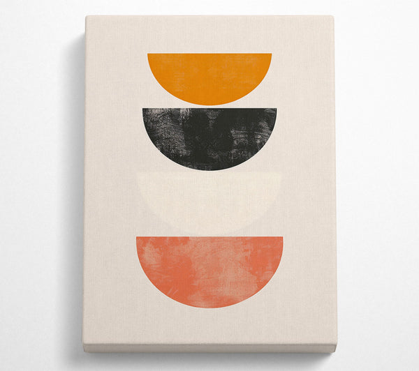  A Canvas Print of Coral Semicircle Abstract Canvas Art