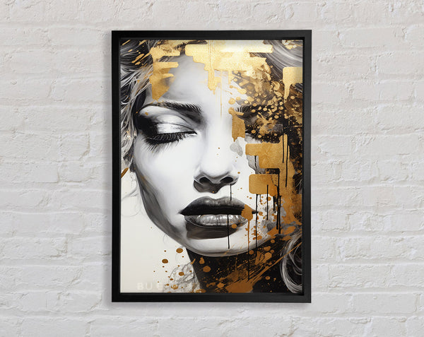 Gold On Face Framed Print