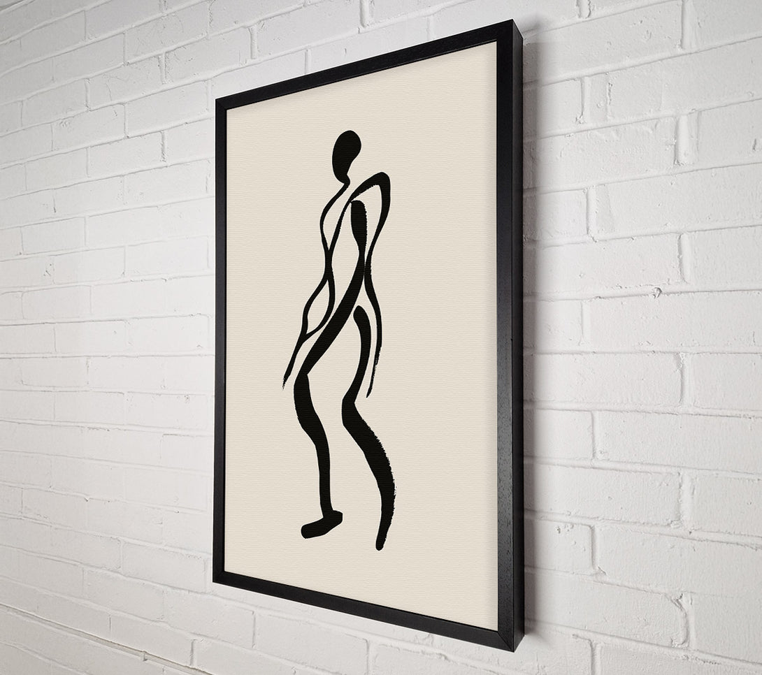  A Canvas Print of Black Ink Figure Canvas Wall Art