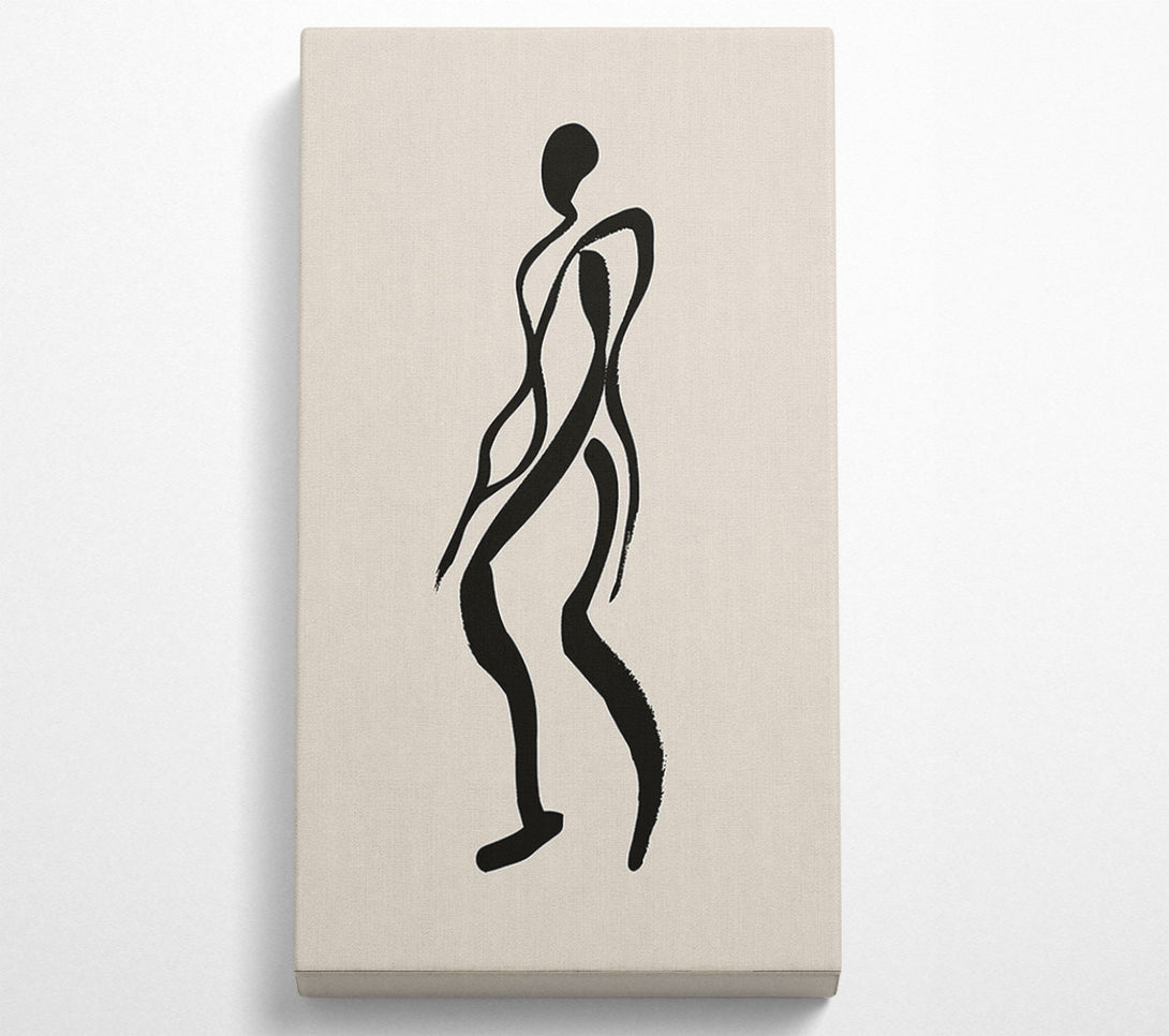  A Canvas Print of Black Ink Figure Canvas Wall Art