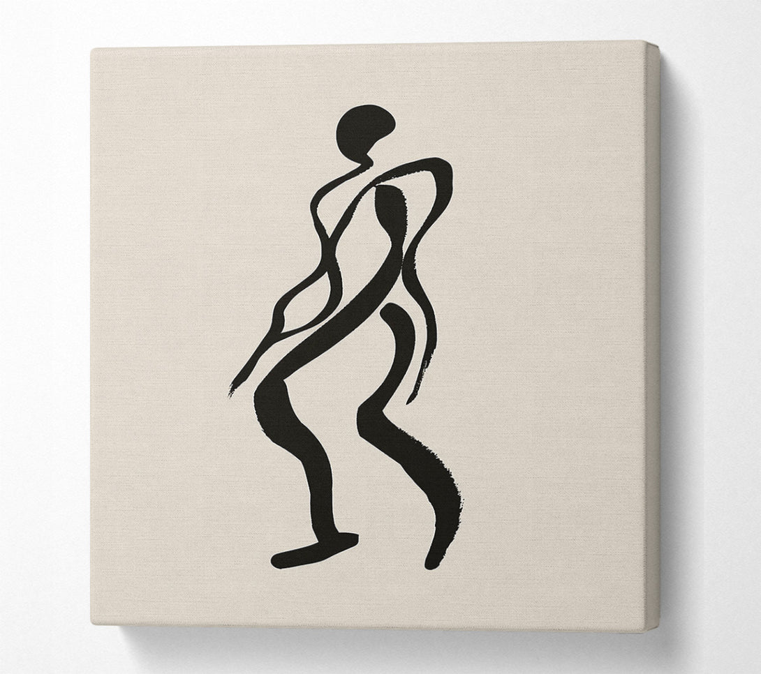  A Canvas Print of Black Ink Figure Canvas Wall Art