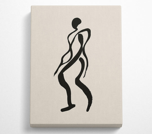  A Canvas Print of Black Ink Figure Canvas Wall Art