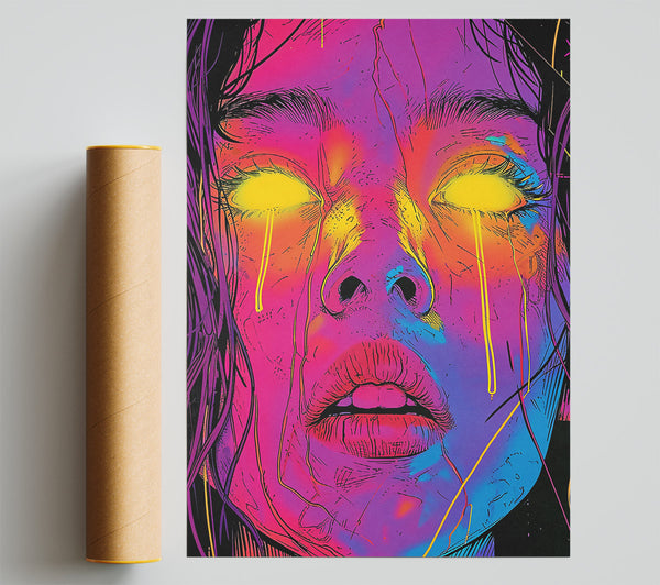 Neon Purple Expressionism Giclee Print