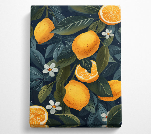  A Canvas Print of Golden Citrus Grove Canvas Wall Art