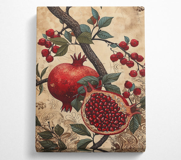  A Canvas Print of Crimson Pomegranate Bloom Canvas Wall Art