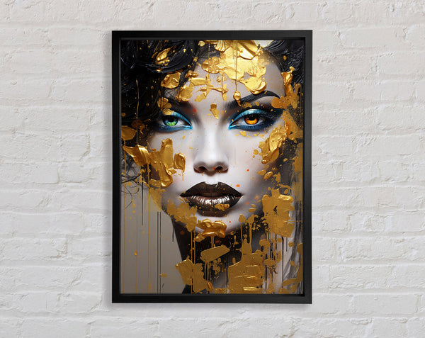 Gold Paint Woman Framed Print