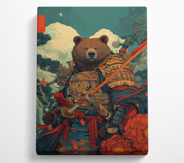  A Canvas Print of Crimson Bear Samurai Canvas Print