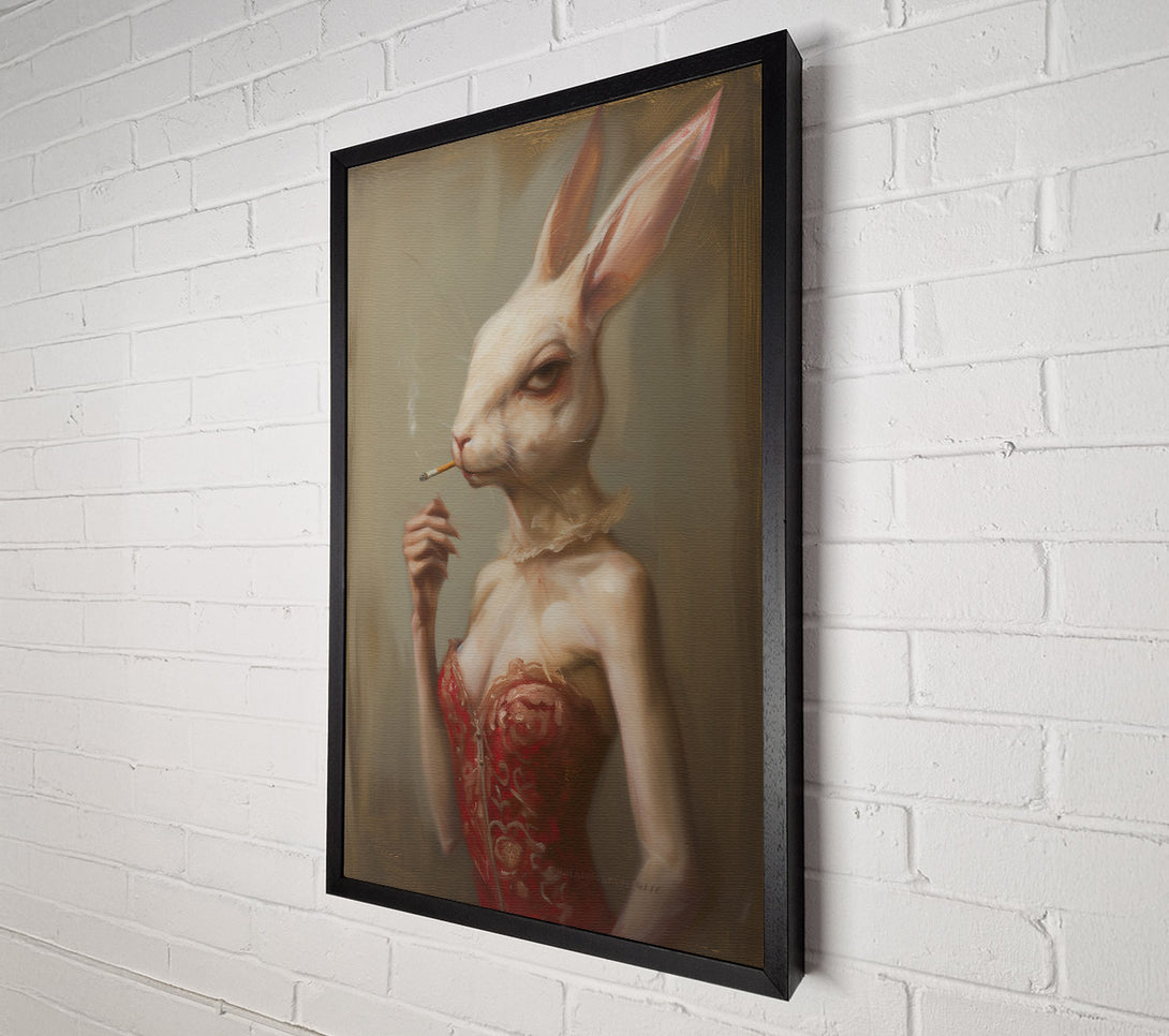  A Canvas Print of Red Corset Bunny Canvas Art
