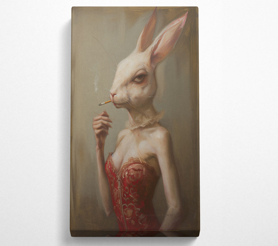  A Canvas Print of Red Corset Bunny Canvas Art
