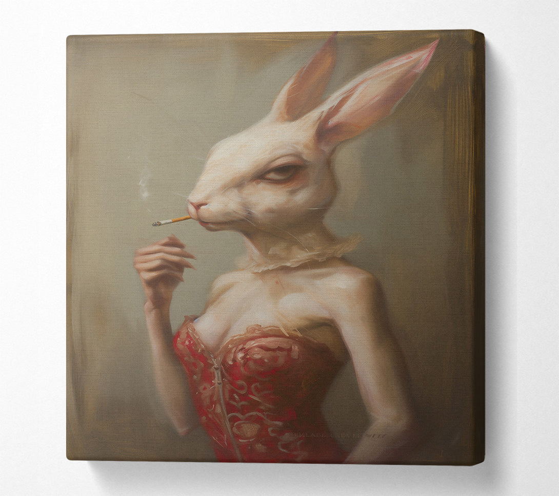  A Canvas Print of Red Corset Bunny Canvas Art