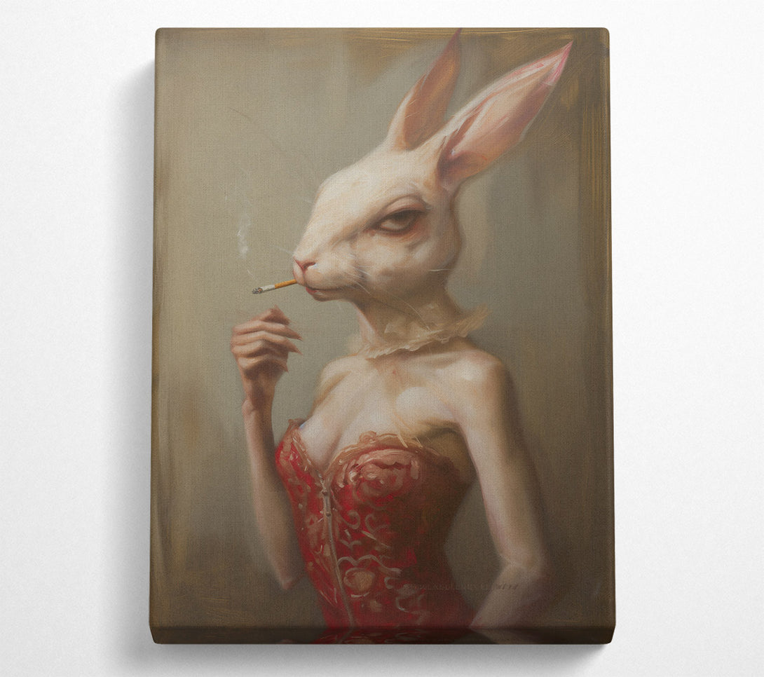  A Canvas Print of Red Corset Bunny Canvas Art