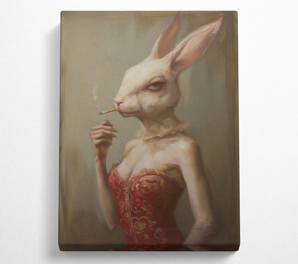  A Canvas Print of Red Corset Bunny Canvas Art