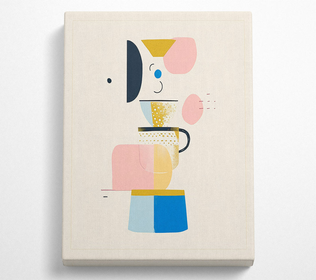  A Canvas Print of Golden Abstract Forms Canvas Wall Art