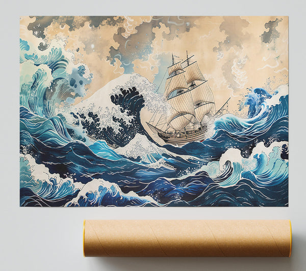 Azure Wave'S Embrace Print