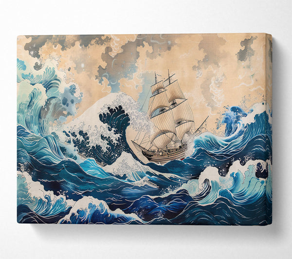  A Canvas Print of Azure Wave'S Embrace Canvas Wall Art