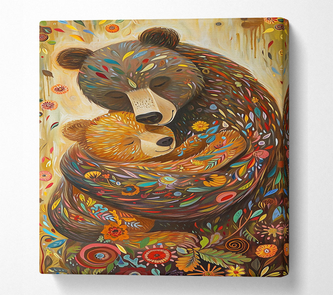  A Canvas Print of Brown Floral Embrace Canvas Print