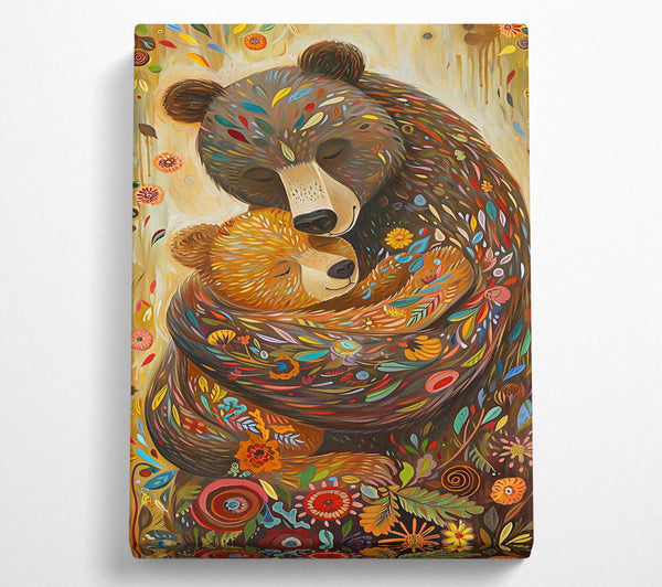  A Canvas Print of Brown Floral Embrace Canvas Print