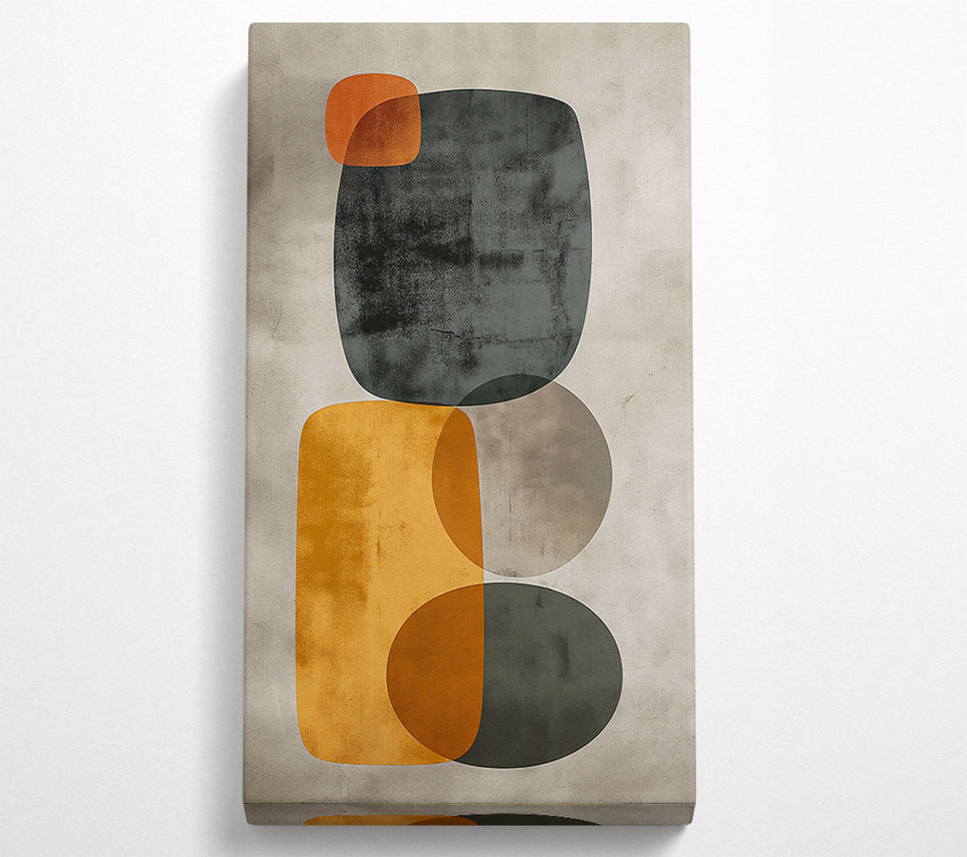  A Canvas Print of Mustard And Grey Forms Canvas Art